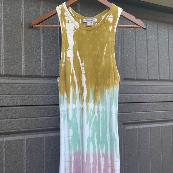 Young Fabulous Broke Tie-Dye Ribbed Midi Tank Dress Size Small Coastal Vibes - Picture 3 of 13